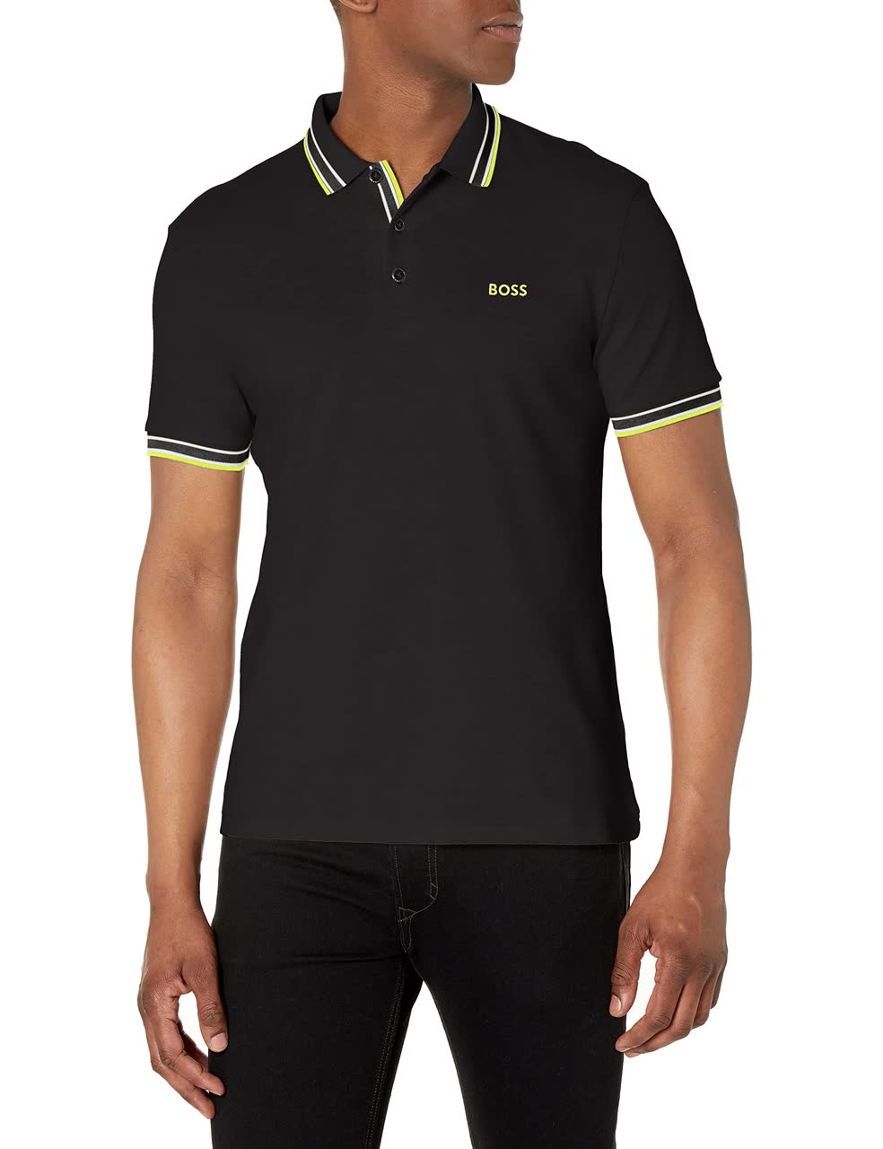 BOSS Paddy Polo Shirt in dark color on a white background