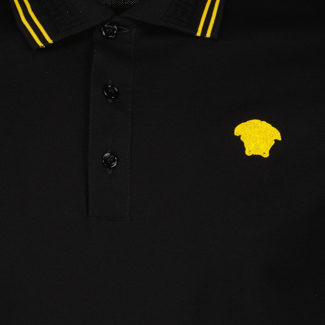 Versace Medusa Polo Shirt in black with embroidered Medusa logo